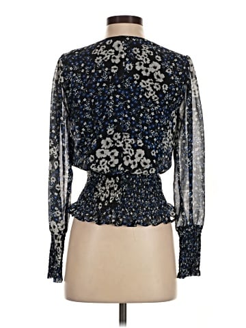 Aqua Long Sleeve Blouse (view 2)