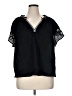 Old Navy 100% Cotton Black Short Sleeve Blouse Size XL - photo 1