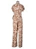 Monteau 100% Polyester Animal Print Brown Jumpsuit Size XS - photo 2