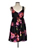 Roxy 100% Polyester Floral Black Casual Dress Size L - photo 1
