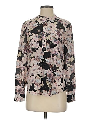 Rebecca Taylor Long Sleeve Silk Top (view 1)