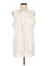 Athleta Ivory Sleeveless Button-Down Shirt Size L (tall) - photo 1