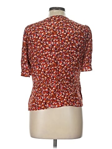 Madewell Silk Button-Sleeve Top in Spring Prairie (view 2)