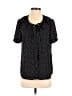 Daniel Rainn 100% Polyester Polka Dots Black Short Sleeve Blouse Size S - photo 1