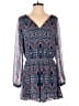 Express 100% Polyester Paisley Blue Casual Dress Size M - photo 1