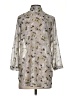 CAbi 100% Polyester Silver 3/4 Sleeve Blouse Size XS - photo 2