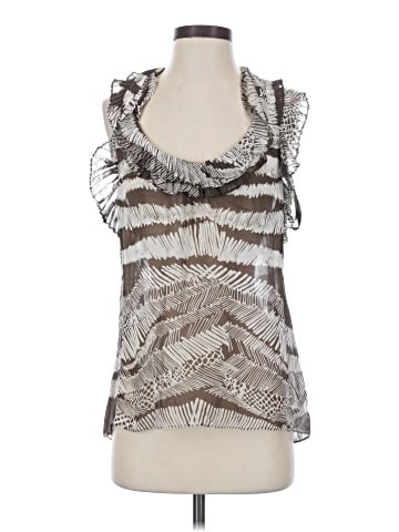 BCBGMAXAZRIA Sleeveless Silk Top (view 1)