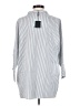 MING WANG Stripes Silver 3/4 Sleeve Button-Down Shirt Size S - photo 2