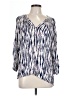 Bobeau 100% Polyester Blue 3/4 Sleeve Blouse Size L - photo 1