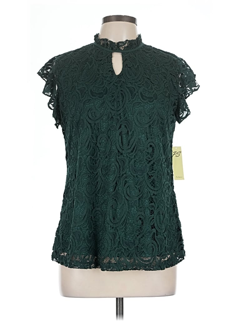 Perseption Concept Short Sleeve Blouse In Green