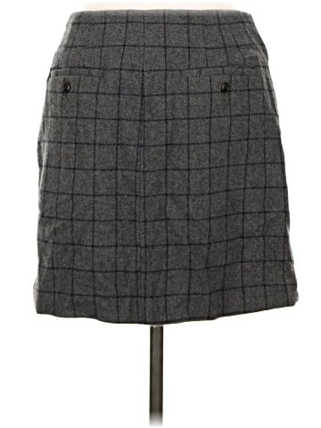 Madewell Wool Button-Front Mini Skirt in Windowpane (view 2)