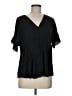 Left Coast by Dolan 100% Polyester Black Short Sleeve Blouse Size M - photo 1