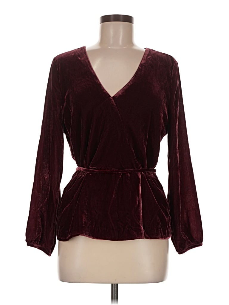 Jcrew Long Sleeve Blouse In Burgundy