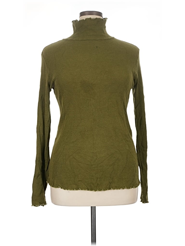 Pre-owned Cut Loose Long Sleeve Turtleneck In Green