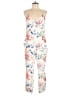 Theory 100% Silk Floral Ivory Jumpsuit Size 10 - photo 1