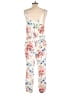 Theory 100% Silk Floral Ivory Jumpsuit Size 10 - photo 2