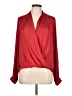 Lush 100% Polyester Red Long Sleeve Blouse Size L - photo 1