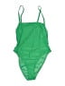Assorted Brands Solid Green One Piece Swimsuit Size M - photo 1