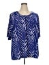 Susan Graver Blue Short Sleeve Blouse Size 3X - photo 1