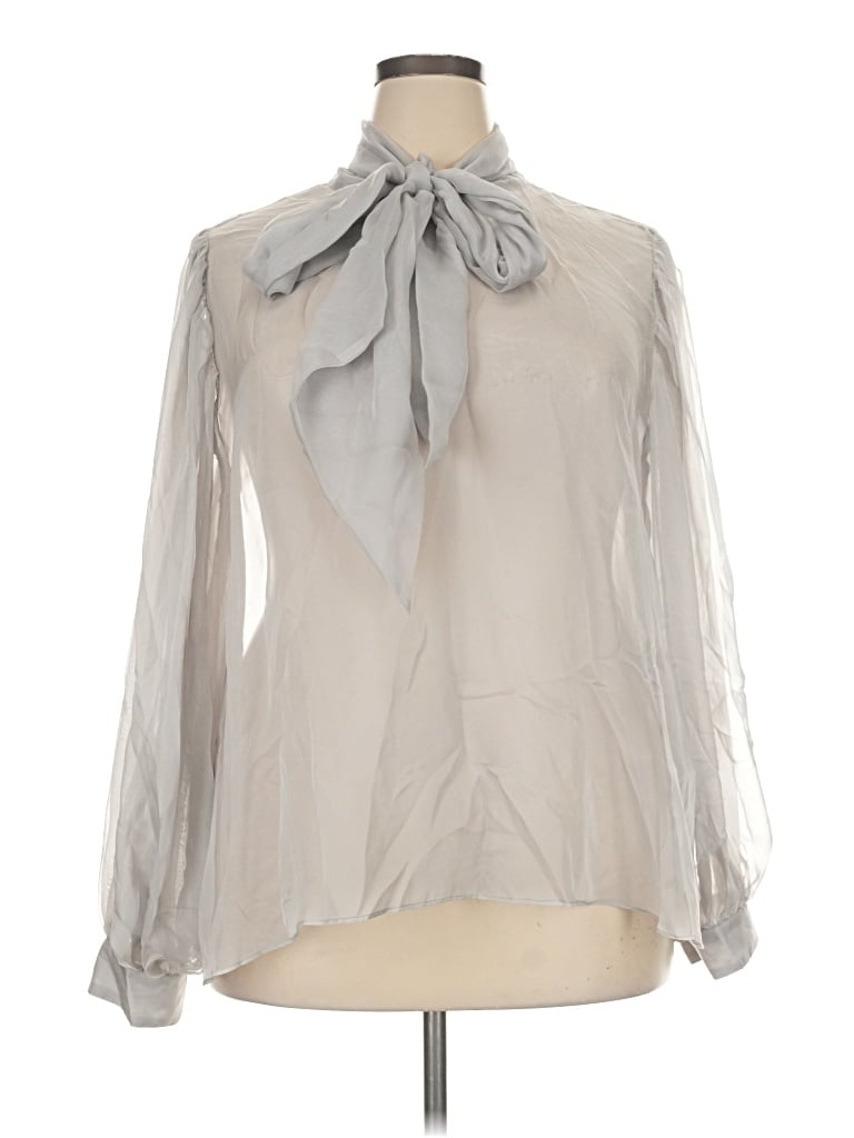 Eloquii Long Sleeve Blouse In Gray
