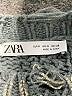 Zara Metallic Argyle Damask Marled Gold Gray Pullover Sweater Size S - photo 7