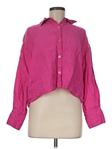 Zara 3/4 Sleeve Button-Down Shirt (view 1)