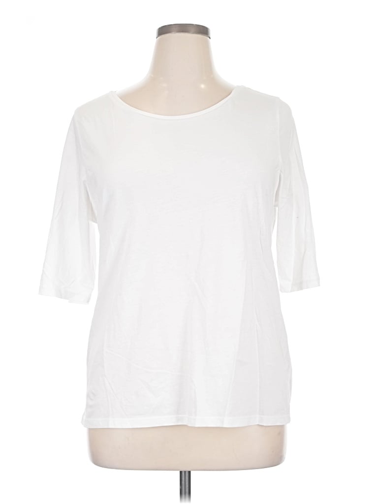 Pre-owned Peruvian Connection 3/4 Sleeve T-shirt In White