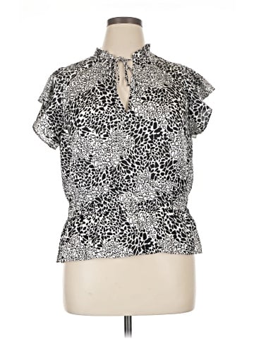 White House Black Market Short Sleeve Blouse (view 1)