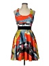Milly Print Blue Orange Cocktail Dress Size 10 - photo 1