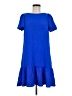 DKNY 100% Polyester Solid Blue Casual Dress Size 8 - photo 1