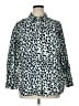 Talbots 100% Cotton Animal Print Blue Long Sleeve Button-Down Shirt Size 1X - photo 1