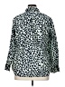 Talbots 100% Cotton Animal Print Blue Long Sleeve Button-Down Shirt Size 1X - photo 2