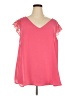 Torrid 100% Polyester Pink Short Sleeve Blouse Size 3X Plus (3) - photo 1