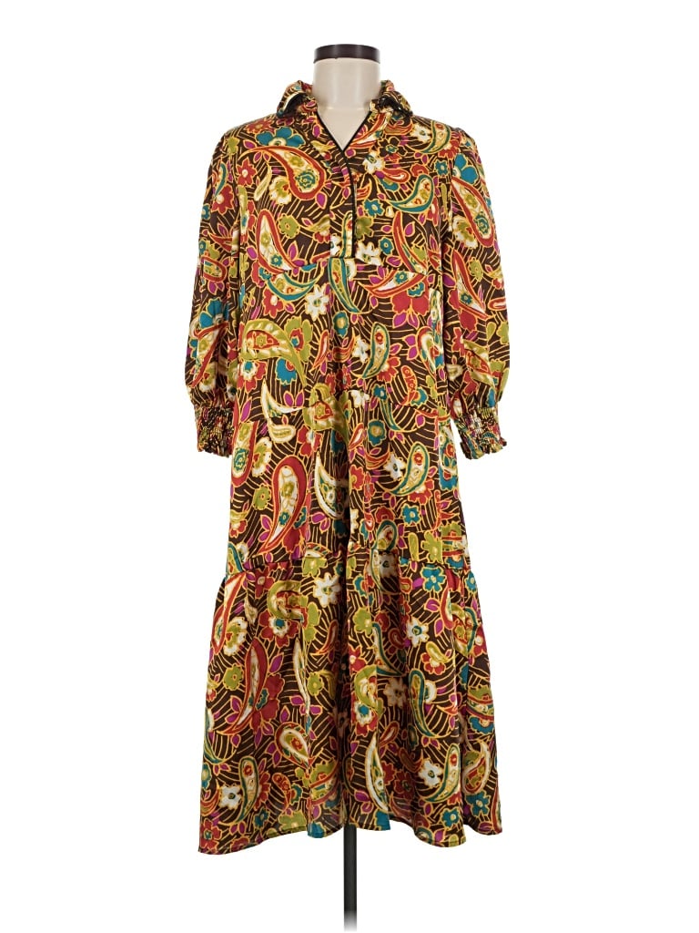 Pre-owned Assorted Brands Casual Dress In Brown