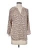 NYDJ 100% Polyester Animal Print Ivory 3/4 Sleeve Blouse Size XS - photo 1