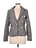Ecru 100% Polyester Tweed Gray Blazer Size 6 - photo 1
