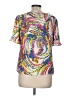 Talbots 100% Polyester Yellow Short Sleeve Blouse Size Med Petite - photo 2