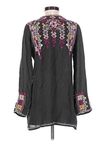 Johnny Was 3/4 Sleeve Silk Top (view 2)