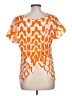 Moonlight 100% Polyester Orange Short Sleeve Blouse Size L - photo 2
