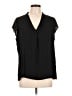 Halogen 100% Polyester Black Short Sleeve Blouse Size L - photo 1