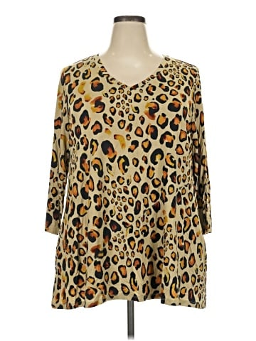 LOGO by Lori Goldstein 3/4 Sleeve Blouse (view 1)