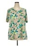 Susan Graver Tan Short Sleeve Blouse Size 2X - photo 1
