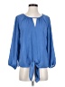 West Kei 100% Polyester Blue Long Sleeve Blouse Size S - photo 1