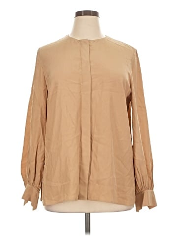 Lafayette 148 New York Long Sleeve Silk Top (view 1)