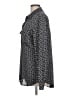 Equipment 100% Polyester Print Gray Long Sleeve Blouse Size L - photo 5