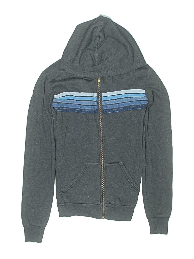 Pre-owned Aviator Nation Kids' Zip Up Hoodie In Gray