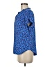 41Hawthorn 100% Polyester Animal Print Blue Short Sleeve Blouse Size Med Petite - photo 5