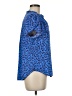 41Hawthorn 100% Polyester Animal Print Blue Short Sleeve Blouse Size Med Petite - photo 4