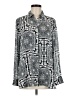 Rose + Olive 100% Polyester Paisley Gray Long Sleeve Blouse Size M - photo 1