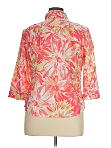 Karen Scott 3/4 Sleeve Button-Down Shirt (view 2)